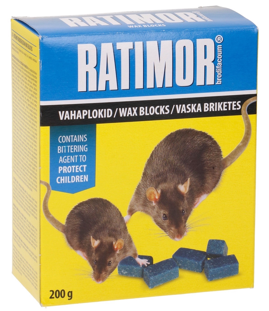 Hiire- ja rotimürk Ratimor vahaplokid karbis 200g