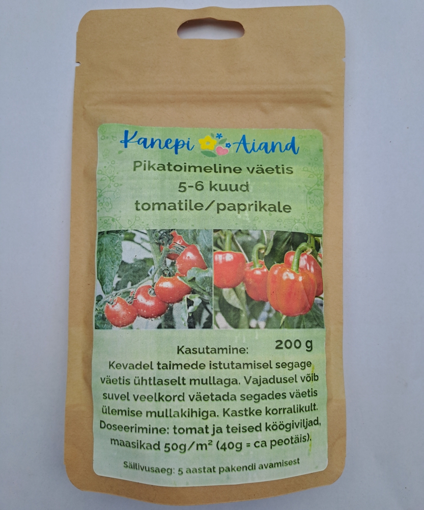 Pikatoimeline väetis tomatile/paprikale 5-6 kuud 200g